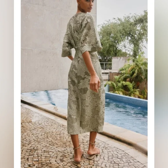 Zara Textured Draped Dress - Picture 2 of 8